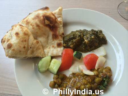 Saffron Saag Paneer, Alu Mutter